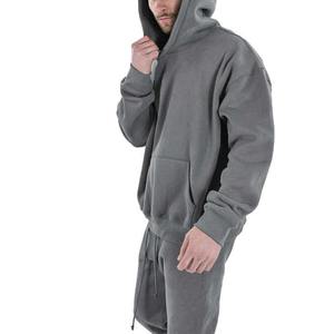 Sweat-shirt à capuche épais et surdimensionné pour hommes, sweat-shirt à col rond épais à la mode avec logo personnalisé, sweat-shirt vierge pour la vente en gros - Product Image 2