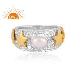 Latest Trending Fine Sterling <b>Silver</b> Natural Pearl Star Design <b>Statement</b> <b>Ring</b> Custom Jewelry For Women Gift For Her - Product Image 2
