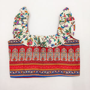 Ensemble Lehenga Choli traditionnel pour enfants Shoryam Fashion, blanc, ajrakh, longueur au sol |   Vêtements de fête de mariage prêts à porter - Product Image 3