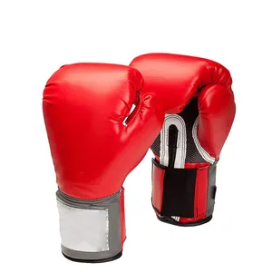 Guantes de boxeo de MMA, ropa de entrenamiento de Color rojo con cuero de alta calidad, servicio OEM, venta al por mayor