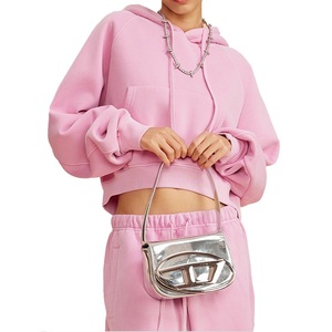 Nuevas sudaderas con capucha cortas para mujer, poliéster polar de otoño a la moda con características antiarrugas y antibolitas, Material de algodón 100% - Product Image 2