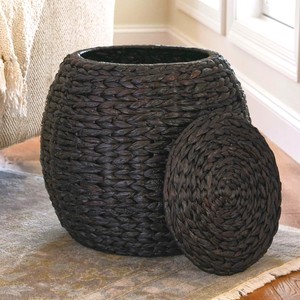 Mesa auxiliar de jacinto de agua de bajo costo en venta, estilo lujoso, tejida a mano, mesa auxiliar decorativa - Product Image 1
