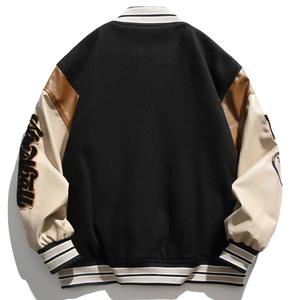 เสื้อแจ็กเก็ตเครื่องแบบเบสบอลของผู้ชายเสื้อแจ็กเก็ตปักลายตัวอักษรแนวสตรีทสำหรับใส่ไปเรียนแนวสตรีทสไตล์วินเทจใส่ได้ทั้งฤดูใบไม้ผลิและฤดูใบไม้ร่วง - Product Image 5