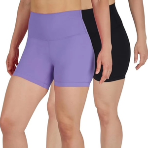 Seamless Ribbed Women Yoga Shorts with Stretch Fabric Soft Touch Non <b>See</b> <b>Through</b> High Waist Activewear for Fitness Training - Product Image 1
