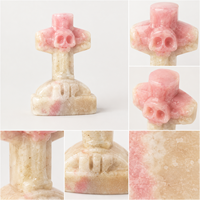 Ornement funéraire gothique en cristal naturel sculpté, pierre précieuse pour la décoration d'Halloween, collection et cadeau unique