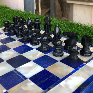 Juego de Ajedrez El Gambito de la Reina, Tablero de Ajedrez de Lapislázuli, Piezas de Ajedrez de Piedra Hechas a Mano para Regalos - Product Image 2