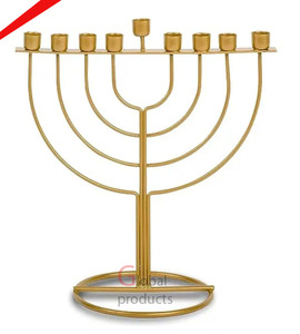 Design Juif Cher Couleur Or Rose Qualité Métal Menorah Hanukkah - Product Image 3