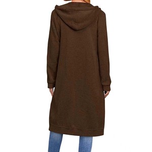 Abrigo Largo con Capucha para Mujer, Color Marrón, Estilo Gabardina, Chaqueta con Capucha para Otoño - Product Image 2