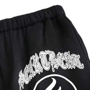 ชุดเสื้อฮู้ดดี้และกางเกงขายาวผ้าฝ้าย 100% ทรงหลวม สีดำ ลายพิมพ์แบบกำหนดเอง กางเกงขายาว แขนยาว พิมพ์ลายพัฟฟ์ ล้างสีแบบแอซิดวอช - Product Image 3