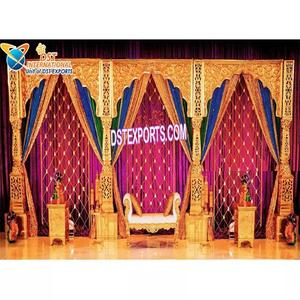 Pilares de bollwood para decoración de escenario de recepción, escenario de boda tradicional con paredes de vela, escenario de compromiso de boda gloriosa - Product Image 1