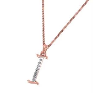 Colgantes y dijes de diamantes unisex clásicos "I" letra 18K oro plateado joyería fina Moissanite colgantes y dijes" - Product Image 4