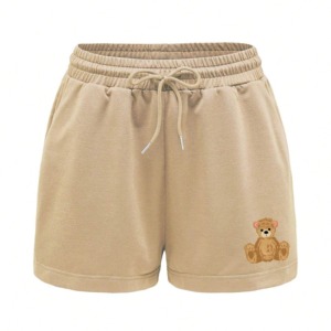 Shorts de yoga pour femmes, prix imbattable, pour l'été, taille élastique, mi-haute, ample, doux, respirant, en molleton, style décontracté, imprimé - Product Image 2