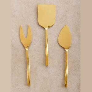 Juego de Cuchillos para Queso de Primera Calidad en Dorado para Regalos de Boda y Decoración de Mesa, Elegantes Herramientas de Acero Inoxidable para Servir Queso en Platos - Product Image 1