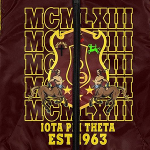 Chaqueta Universitaria Griega Iota Phi Theta 1963, Chaqueta Bomber Universitaria Bordada de Satén, Prenda Premium - Product Image 2