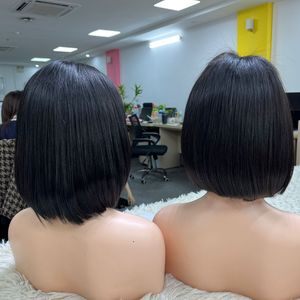 วิกผมบ็อบแบบมีลูกไม้ด้านหน้าวิกผมมนุษย์วิกผมแท้แบบเวียดนามสำหรับวิกผมแท้สีดำใส DHL VIP ใหม่ล่าสุด - Product Image 5