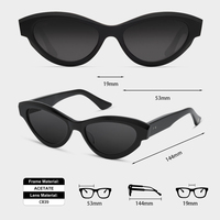 Lunettes de soleil unisexes de luxe personnalisées avec logo, monture intégrale en acétate TFB, style œil de chat, UV400, CR39, Mazzucchelli, classiques, tendance, haute qualité