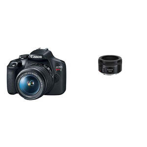 Digital SLR Camera Kit 18-55mm F/3.5-5.6 IS II 50mm F/1.8 STM Lenses for Photography Video Recording Includes <b>SD</b> <b>Memory</b> <b>Card</b> - Product Image 1