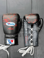 GYMSTERO - Juego de Boxeo de Piel de Vacuno Genuina de Primera Calidad, Hecho a Medida, con Guantes de Boxeo Profesionales con Cordones