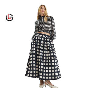 Jupe longue taille haute sexy pour femme, nouvelle collection printemps 2025 – Série mode décontractée coupe trapèze de la collection féminine, 100 % coton de haute qualité - Product Image 2