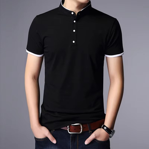 Top sólido informal de negocios para hombre, camiseta Polo de manga corta de verano, cómoda y transpirable - Product Image 6