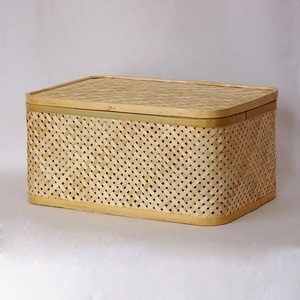 Handmade Woven Bamboo Gift Box Eco friendly Packaging Box for Gifts Weddings <b>Hampers</b> - Product Image 2