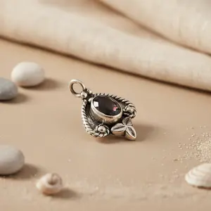 Colgante de Plata 925 con Ónix, Turquesa y Ópalo en Oro Rosa, Amuleto Religioso, Joyería, Regalo para Mujer - Product Image 3