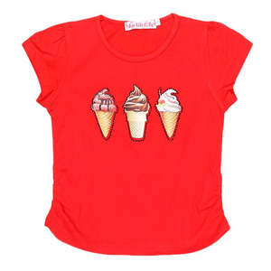 T-shirt imprimé à manches courtes pour nouveau-né fille - Rouge - Product Image 1