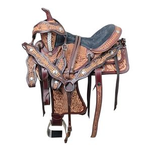 Venta al por mayor de monturas de carreras hechas a mano de cuero genuino de calidad superior monturas de caballos occidentales a granel Rodeo Cowboy Tack Factory - Product Image 1