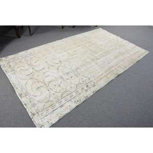 Tapis de 4,6 x 8,2 pieds, tapis turc vintage, tapis oriental blanc et vert - Product Image 4