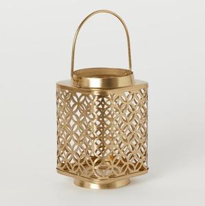 Porte-bougie décoratif en métal noir et or pour bougies chauffe-plat, pour les mariages, les fonctions, la décoration de table - Product Image 6