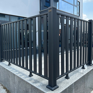 Valla de Seguridad para Patio Pequeño de Lujo, Barandilla de Aleación de Aluminio, Madera Tratada Térmicamente, Recubrimiento de PVC Ecológico, para <span class=keywords><strong>Villas</strong></span> Privadas - Product Image 1