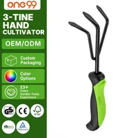 Fourche de jardin à 3 dents en acier au carbone A3 avec poignée ergonomique en PP TPR souple 290 mm