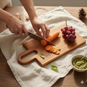 Tabla de Cortar de Madera con Mango, Apta para Lavavajillas, Ecológica, Antibacteriana, de Resina, Tabla de Queso de Alta Calidad - Product Image 1