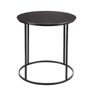 Mesa auxiliar de Pedestal de mediados de siglo con acabado negro para Hall & Home Bar Mesa auxiliar de Pedestal redonda moderna para sala de estar y lado del sofá - Product Image 6