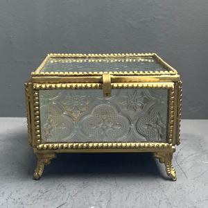<b>Small</b> Jewelry <b>Box</b> with Brass & Glass Storage Organizer for Necklace and Ring-<b>Gift</b> Purpose - Product Image 2
