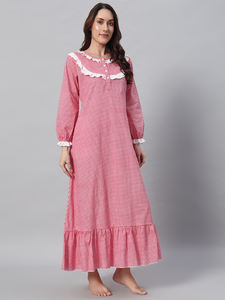 Camisón Elegante de Algodón con Estampado Floral Victoriano para Mujer - Temporada Primavera/Otoño/Verano - Product Image 6