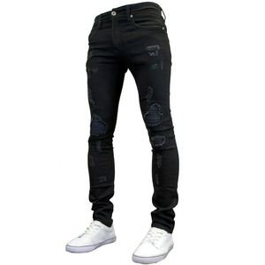 2025 nouvelle mode trou denim jeans patch décontracté pantalon droit hommes pantalons - Product Image 4