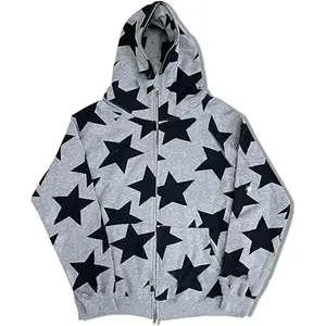 Customize Women Jackets Zip Up Hoodie Printed Oversized Hoodies Y2k Comfy Loose Fit Men Trendy Sweatshirts Wholesale OEM