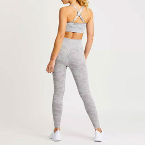 Custom Color Comfortable Spandex Polyester Women's <b>Yoga</b> <b>Set</b> Latest Design with Breathable Solid Pattern - Product Image 2