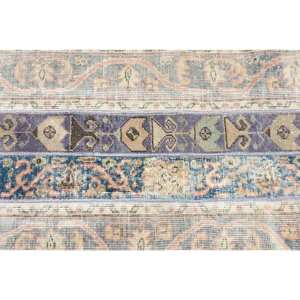 พรมตุรกีโบราณ2.5ft x 3.6ft สีเบจสีฟ้าสานเรียบงานปะวัสดุขนสัตว์ยางสำหรับตกแต่งห้องนั่งเล่นวัยรุ่น - Product Image 5