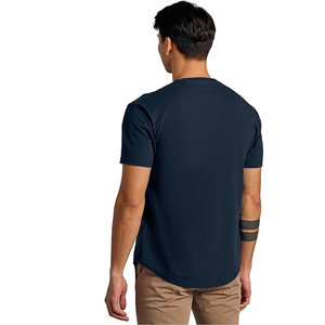 เสื้อยืดลำลองตัวยาวโอเวอร์ไซส์สำหรับผู้ชายผ้าคอตตอนดีไซน์คอกลมผ้า100% สั่งพิมพ์ลายเปล่า300กรัม - Product Image 2