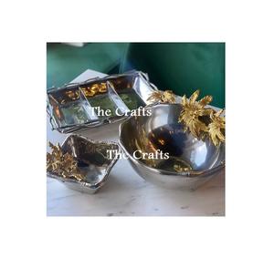 Bol décoratif en acier inoxydable avec poignée design Bol de service couleur argent de la plus grande qualité en vrac - Product Image 2