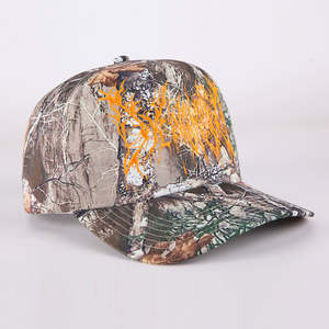 Casquette de camionneur unisexe personnalisée OEM à 5 panneaux, visière incurvée, imprimé camouflage Real Tree, logo brodé 3D, maille bicolore, décontractée, quatre saisons - Product Image 5