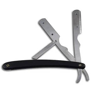 Black Razor Ustra Acero inoxidable Straight Edge Barber Razor para hombres - Product Image 3