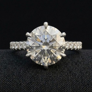 Anillo de Compromiso con Diamante Platino Brillante de Corte Brillante con Engaste de Garras, Certificado IGI, Elegante y Sencillo, Anillo de Boda Fino - Product Image 1