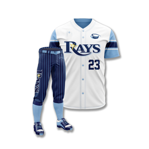 Uniformes de baseball personnalisés de haute qualité, imprimés par sublimation, 100% polyester, respirants, séchage rapide, ensembles élégants, modèles vierges de renom - Product Image 3