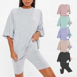 Venta caliente impresión personalizada francés Terry camisetas peso pesado Camisetas cuello redondo de gran tamaño de las mujeres - Product Image 1