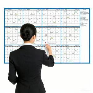 Calendrier mural annuel 2026, grand tableau <span class=keywords><strong>blanc</strong></span> mensuel, planificateur 12 mois, calendrier vierge, grand calendrier effaçable à sec avec stylo et autocollants colorés - Product Image 2