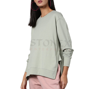 Design personnalisé pull ras du cou 100% coton femmes polaire ras du cou sweat-shirt - Product Image 1