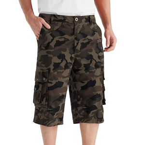 Pantalones cortos Cargo azul marino con múltiples bolsillos para hombre de peso pesado de verano con logotipo personalizado 100% algodón para trabajo al aire libre pantalones cortos Cargo para hombre - Product Image 2